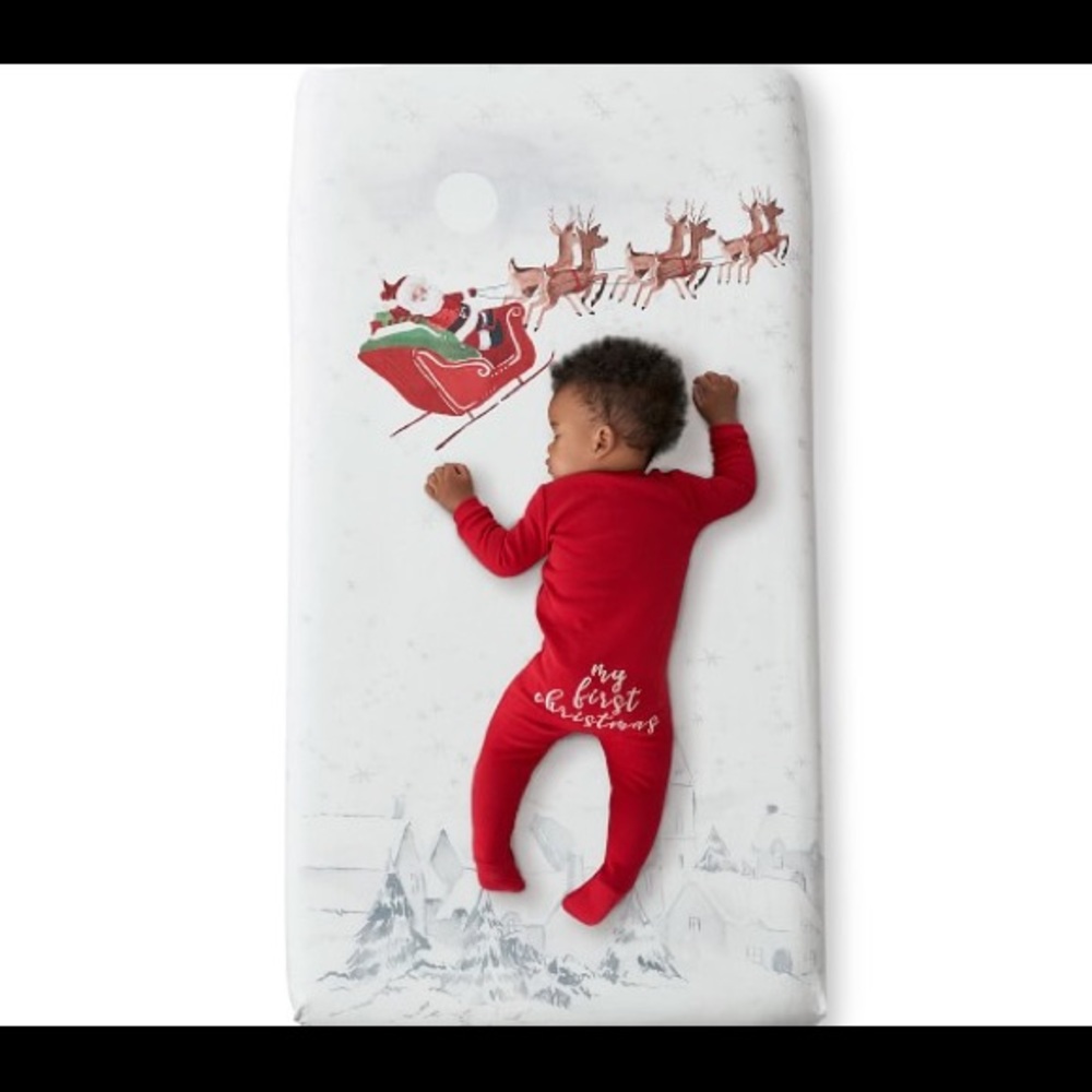 Pottery Barn Kids Heritage Santa Organic Sheets